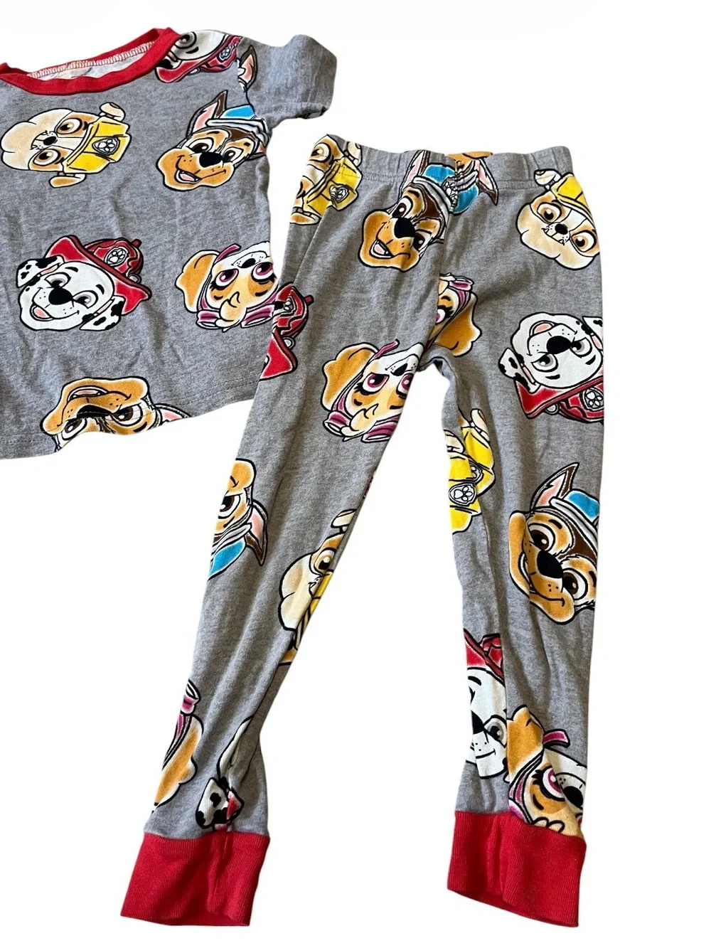 Kids Grey Paw Patrol Character Pajama Set with Red Trim Boys 5T